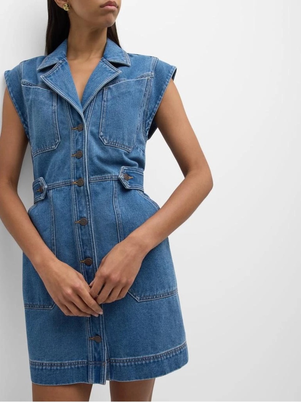 Veronica Beard Denim Sleeveless Mini Dress